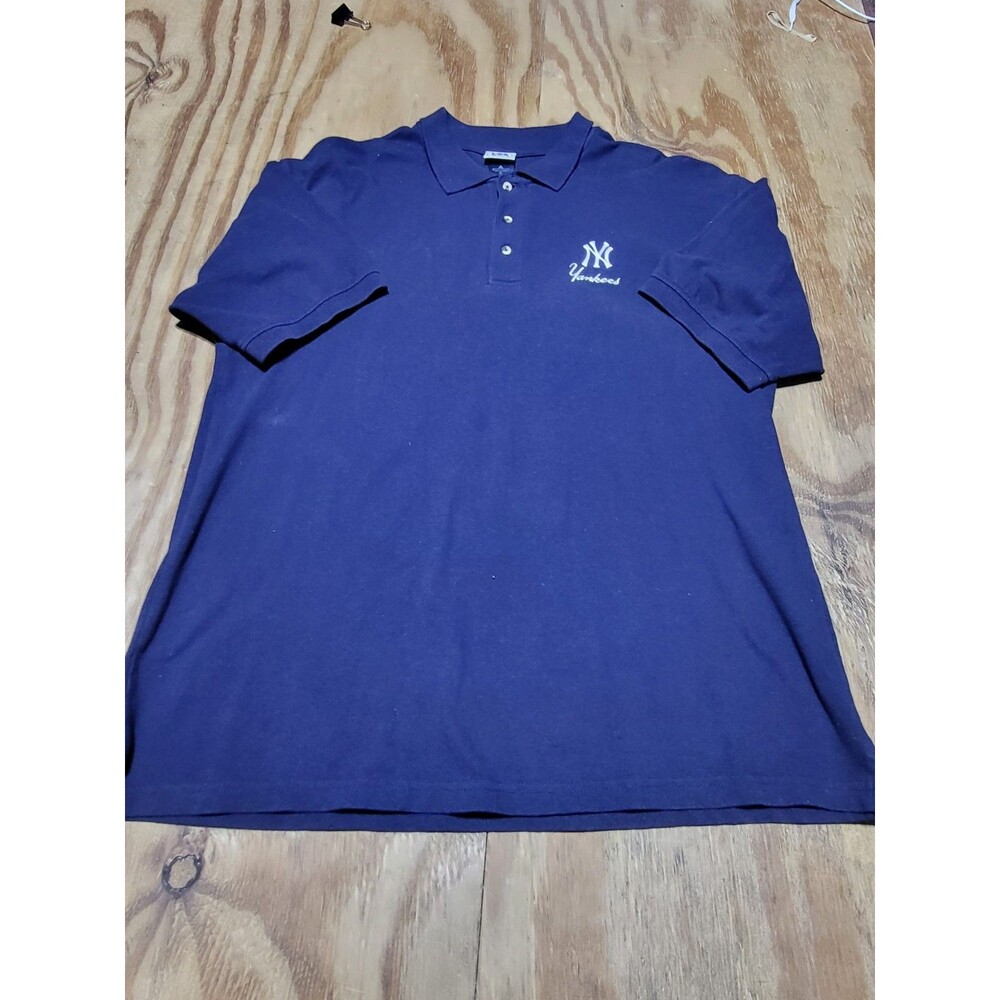Lee New York Yankees Navy Blue Polo Shirt Men XL MLB Baseball @L6